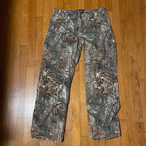 Realtree Pants Realtree Brand Camouflage Fleece Lined Hunting Pants